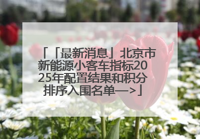 「最新消息」北京市新能源小客车指标2025年配置结果和积分排序入围名单—>