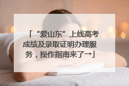 “爱山东”上线高考成绩及录取证明办理服务，操作指南来了→