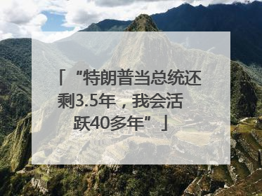 “特朗普当总统还剩3.5年，我会活跃40多年”
