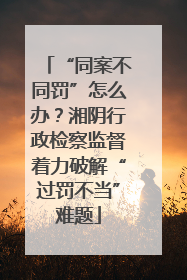 “同案不同罚”怎么办？湘阴行政检察监督着力破解“过罚不当”难题
