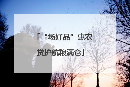 “场好品”惠农贷护航粮满仓