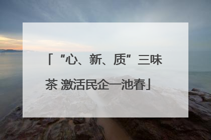 “心、新、质”三味茶 激活民企一池春
