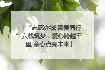 “志愿亦城·青爱同行”六载筑梦：爱心跨越千里 童心点亮未来