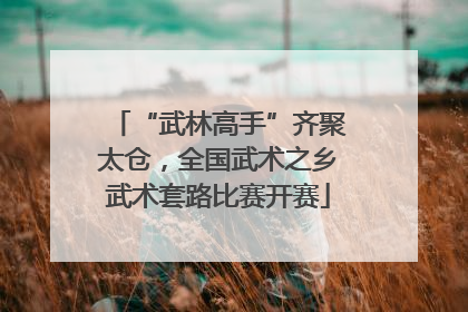 “武林高手”齐聚太仓，全国武术之乡武术套路比赛开赛