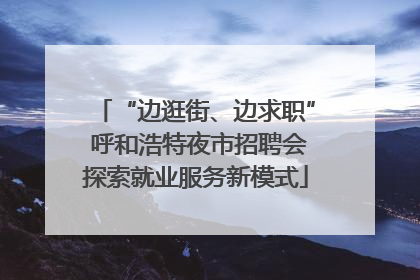 “边逛街、边求职” 呼和浩特夜市招聘会探索就业服务新模式