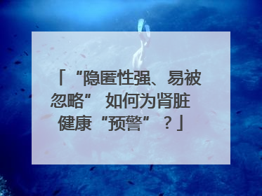 “隐匿性强、易被忽略” 如何为肾脏健康“预警”？