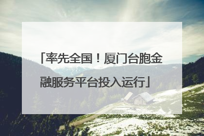 率先全国！厦门台胞金融服务平台投入运行