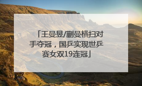 王曼昱/蒯曼横扫对手夺冠，国乒实现世乒赛女双19连冠