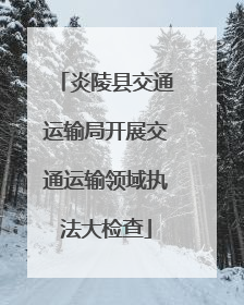 炎陵县交通运输局开展交通运输领域执法大检查