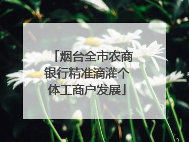 烟台全市农商银行精准滴灌个体工商户发展