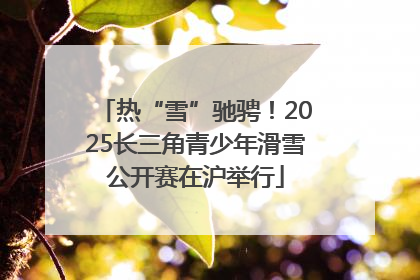 热“雪”驰骋！2025长三角青少年滑雪公开赛在沪举行
