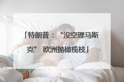 特朗普：“没空理马斯克” 欧洲抛橄榄枝