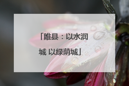 睢县：以水润城 以绿荫城