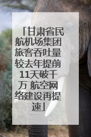 甘肃省民航机场集团旅客吞吐量较去年提前11天破千万 航空网络建设再提速