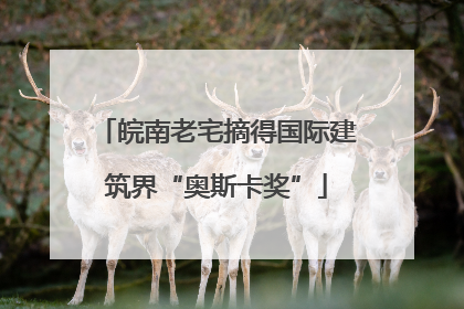 皖南老宅摘得国际建筑界“奥斯卡奖”