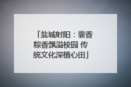 盐城射阳：囊香粽香飘溢校园 传统文化深植心田
