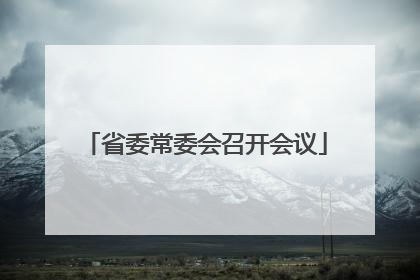 省委常委会召开会议