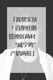 真帮实扶！百里杜鹃管理区两村“威宁鸡”产销两旺
