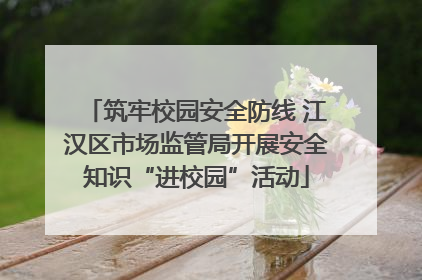 筑牢校园安全防线 江汉区市场监管局开展安全知识“进校园”活动