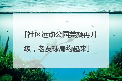 社区运动公园美颜再升级，老友球局约起来
