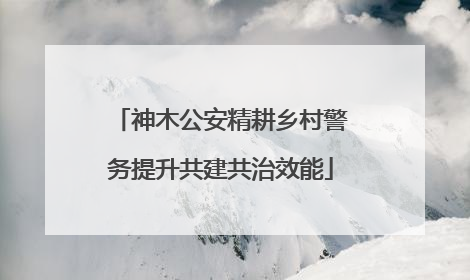 神木公安精耕乡村警务提升共建共治效能