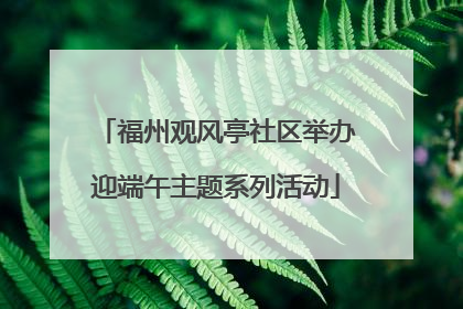 福州观风亭社区举办迎端午主题系列活动