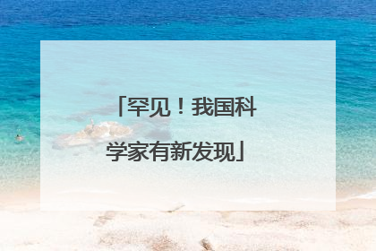 罕见！我国科学家有新发现