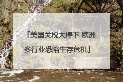 美国关税大棒下 欧洲多行业恐陷生存危机