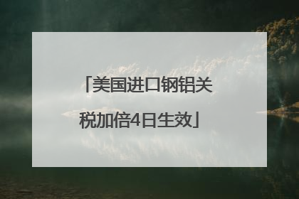 美国进口钢铝关税加倍4日生效