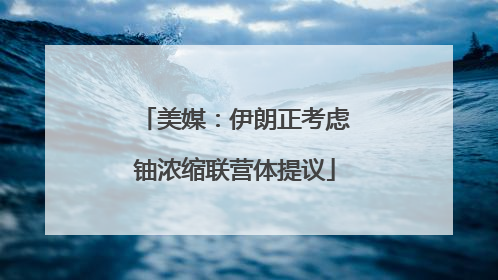 美媒：伊朗正考虑铀浓缩联营体提议