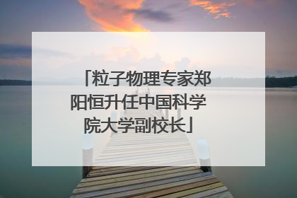 粒子物理专家郑阳恒升任中国科学院大学副校长
