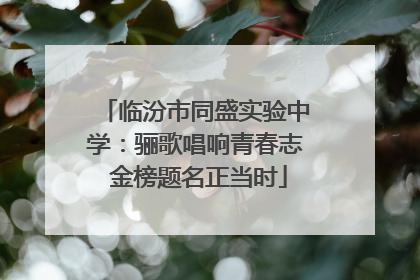 临汾市同盛实验中学：骊歌唱响青春志 金榜题名正当时