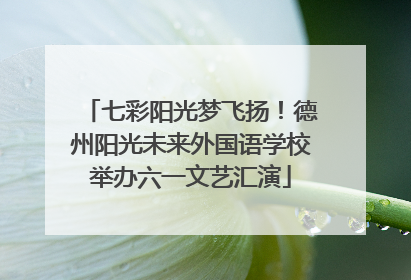 七彩阳光梦飞扬！德州阳光未来外国语学校举办六一文艺汇演
