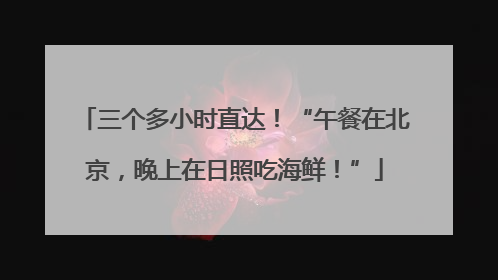 三个多小时直达！“午餐在北京，晚上在日照吃海鲜！”
