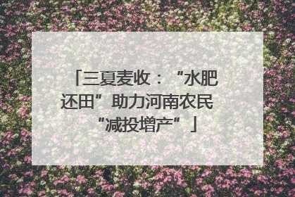 三夏麦收：“水肥还田”助力河南农民“减投增产”