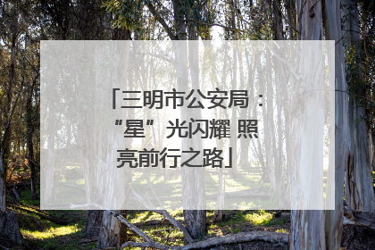 三明市公安局：“星”光闪耀 照亮前行之路