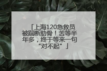 上海120急救员被踹断肋骨！苦等半年多，终于等来一句“对不起”