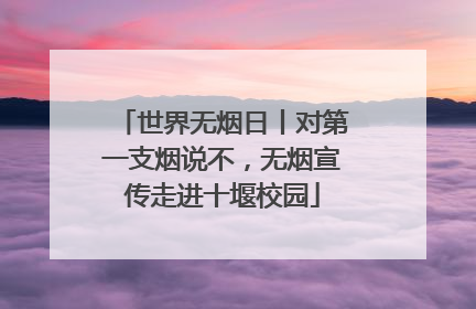 世界无烟日丨对第一支烟说不，无烟宣传走进十堰校园