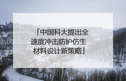 中国科大提出全速度冲击防护仿生材料设计新策略