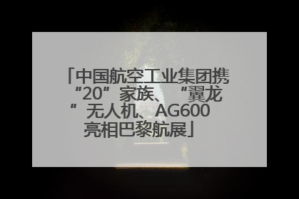 中国航空工业集团携“20”家族、“翼龙”无人机、AG600亮相巴黎航展