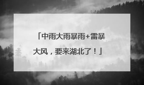 中雨大雨暴雨+雷暴大风，要来湖北了！