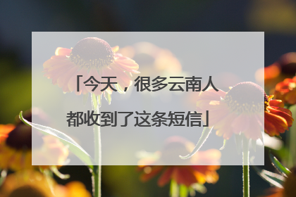 今天，很多云南人都收到了这条短信