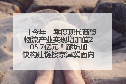 今年一季度现代商贸物流产业实现增加值205.7亿元！廊坊加快构建链接京津冀面向全世界的物流通道