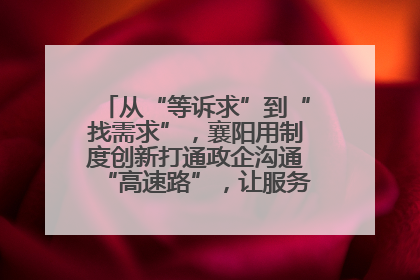 从“等诉求”到“找需求”，襄阳用制度创新打通政企沟通“高速路”，让服务“一键直达”