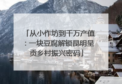 从小作坊到千万产值：一块豆腐解锁昆明呈贡乡村振兴密码