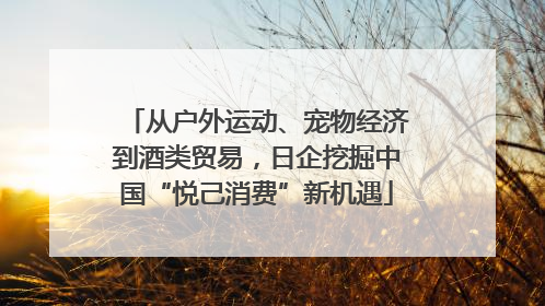 从户外运动、宠物经济到酒类贸易，日企挖掘中国“悦己消费”新机遇