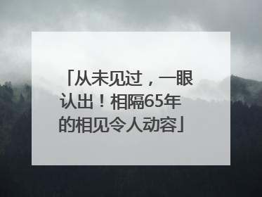 从未见过，一眼认出！相隔65年的相见令人动容