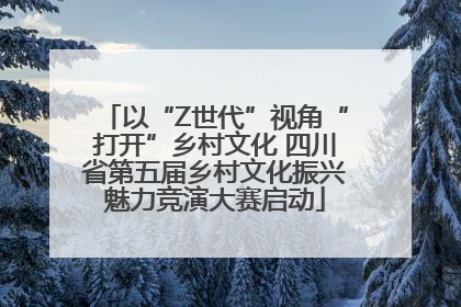 以“Z世代”视角“打开”乡村文化 四川省第五届乡村文化振兴魅力竞演大赛启动