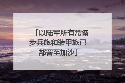 以陆军所有常备步兵旅和装甲旅已部署至加沙