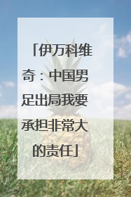 伊万科维奇：中国男足出局我要承担非常大的责任